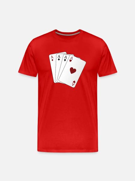 Playing Cards Ace - Men's Premium Organic T-Shirt - red