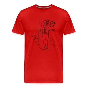 Suitwoofer - Men's Premium Organic T-Shirt - red - Front - Damien (186cm)
