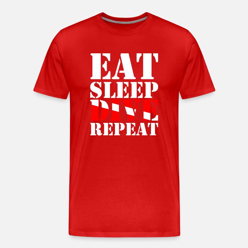 Eat Sleep Dive Repeat - Männer Premium Bio T-Shirt - Rot