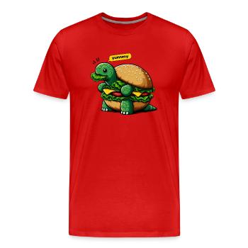 Turtle Burger Drôles D’animaux - T-shirt bio Premium Homme - rouge - Devant - Damien (186cm)