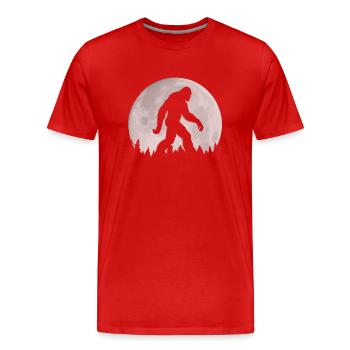 Bigfoot pleine lune nuit marche Sasquatch - T-shirt bio Premium Homme - rouge - Devant - Damien (186cm)