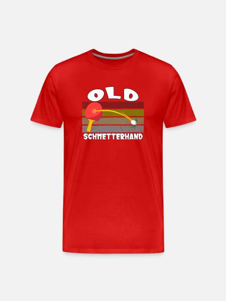 Old Butterfly Hand Table Tennis Design - Men's Premium Organic T-Shirt - red
