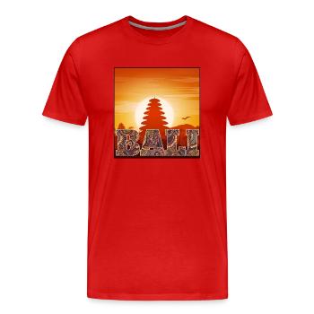 Bali - Indonesien - Männer Premium Bio T-Shirt - Rot - Vorne - Damien (186cm)