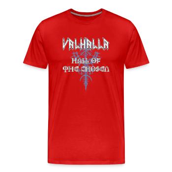 Valhalla - Salle des élus - T-shirt bio Premium Homme - rouge - Devant - Damien (186cm)