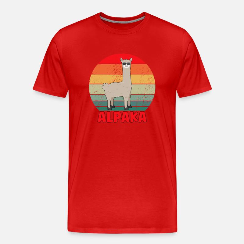 Cool Alpaka Design - Männer Premium Bio T-Shirt - Rot