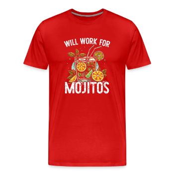 Fonctionnera pour Mojitos - T-shirt bio Premium Homme - rouge - Devant - Damien (186cm)