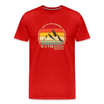 Waymaker Promise Keeper Miracle Worker Christian - Men's Premium Organic T-Shirt - red - Front - Damien (186cm)