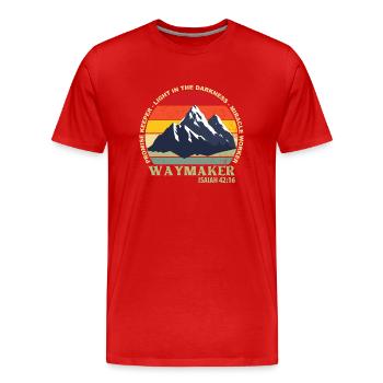 Waymaker Promise Keeper Miracle Worker Christian - Men's Premium Organic T-Shirt - red - Front - Damien (186cm)