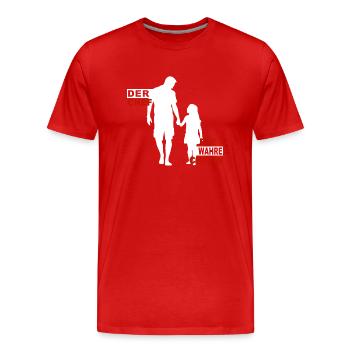 Der Chef die wahre Chefin Papa & Tochter - Männer Premium Bio T-Shirt - Rot - Vorne - Damien (186cm)