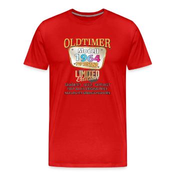 Modèle Vintage 1964 Bien Conservé Drôle De Vignette De Naissance - T-shirt bio Premium Homme - rouge - Devant - Damien (186cm)