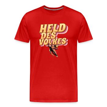Held des Volkes - Männer Premium Bio T-Shirt - Rot - Vorne - Damien (186cm)