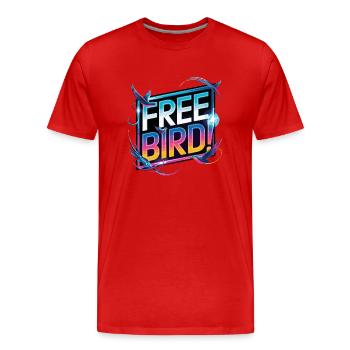 Free Bird - frei wie ein Vogel - Männer Premium Bio T-Shirt - Rot - Vorne - Damien (186cm)