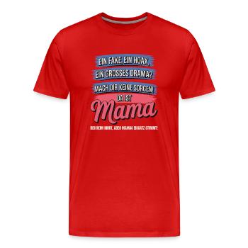 Da ist Mama – Heldin im Reimchaos - Männer Premium Bio T-Shirt - Rot - Vorne - Damien (186cm)