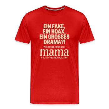 Da ist Mama – Heldin im Reimchaos - Männer Premium Bio T-Shirt - Rot - Vorne - Damien (186cm)