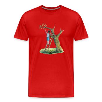 Apfelbaum - Männer Premium Bio T-Shirt - Rot - Vorne - Damien (186cm)