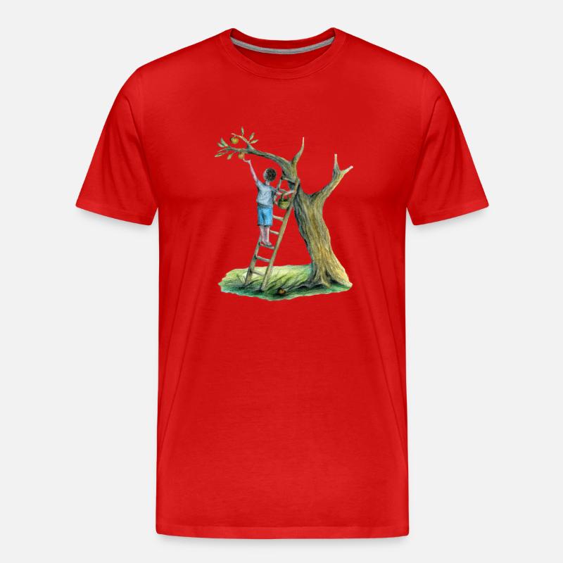 Apfelbaum - Männer Premium Bio T-Shirt - Rot