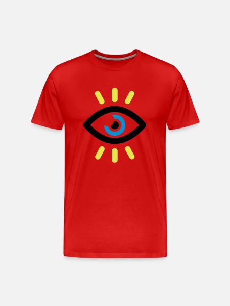 OPEN EYE SYMBOL - Men's Premium Organic T-Shirt - red