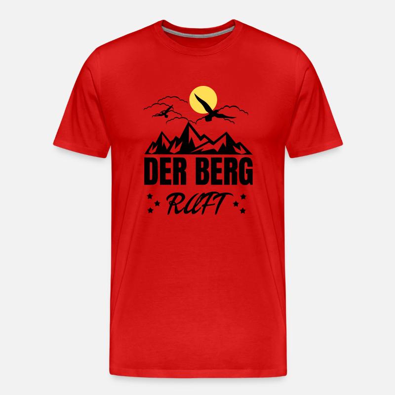 Der Berg Ruft Sonne - Männer Premium Bio T-Shirt - Rot
