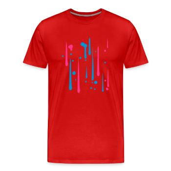 regen tropfen graffiti spray cool durchhalten schw - Männer Premium Bio T-Shirt - Rot - Vorne - Damien (186cm)