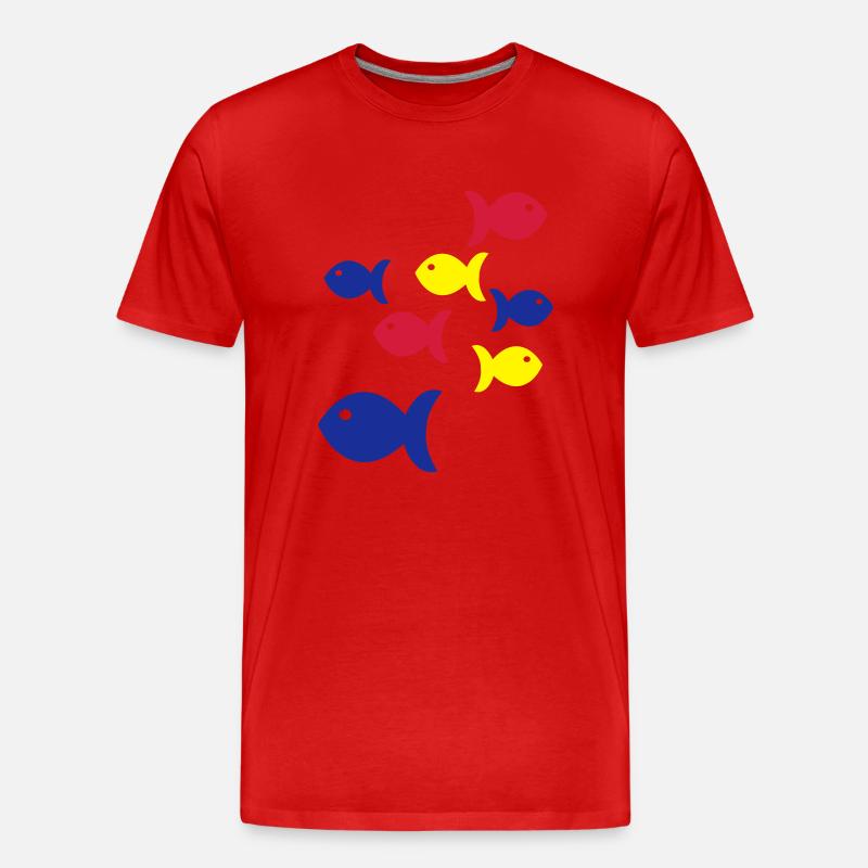 fische - Männer Premium Bio T-Shirt - Rot