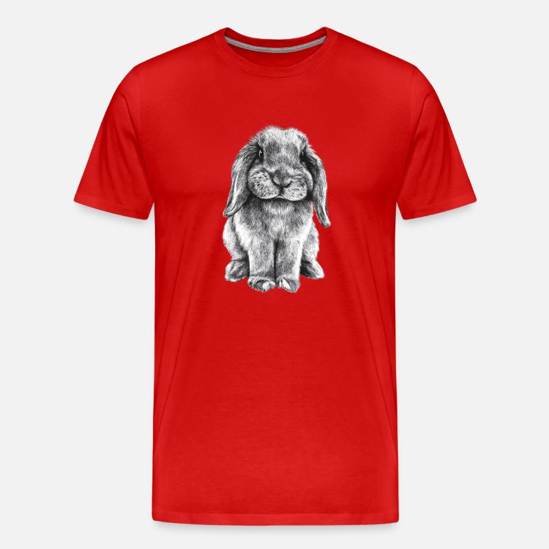 Widder Kaninchen - Männer Premium Bio T-Shirt - Rot