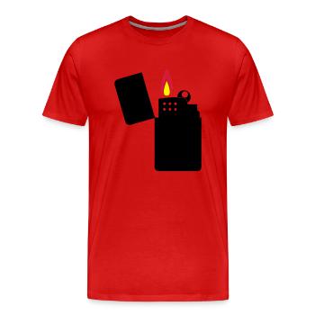 feuerzeug_02 - Männer Premium Bio T-Shirt - Rot - Vorne - Damien (186cm)