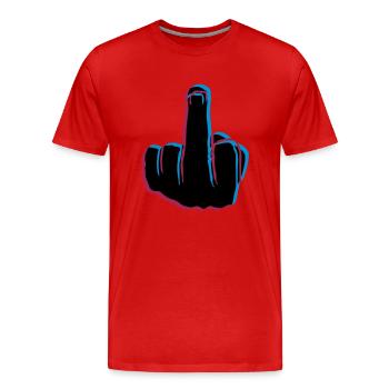 Fuck You 3D - Männer Premium Bio T-Shirt - Rot - Vorne - Damien (186cm)