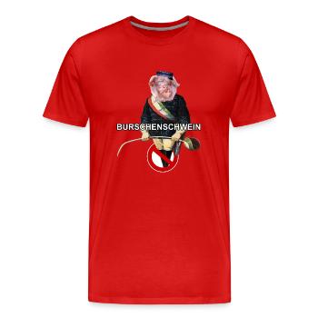 Studentenverbindung Burschenschaft Burschenschwein - Männer Premium Bio T-Shirt - Rot - Vorne - Damien (186cm)