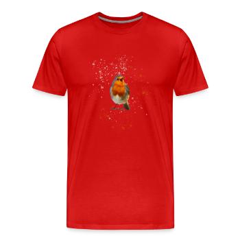cute chirping robin Robin - Men's Premium Organic T-Shirt - red - Front - Damien (186cm)