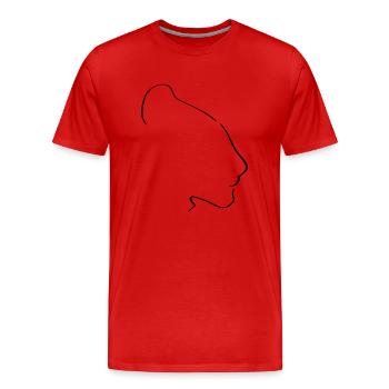 Lioness Line Art - Minimalist - Men's Premium Organic T-Shirt - red - Front - Damien (186cm)