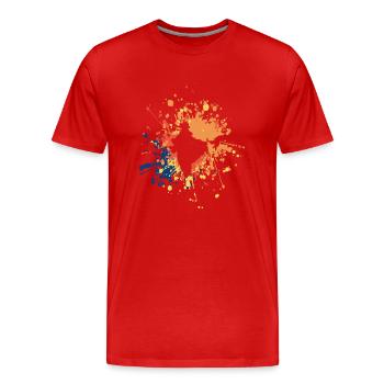 Belle éclaboussure de couleur de l’Inde - T-shirt bio Premium Homme - rouge - Devant - Damien (186cm)