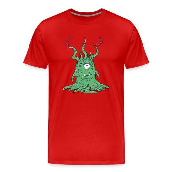Monsterkönig - Männer Premium Bio T-Shirt - Rot - Vorne - Damien (186cm)