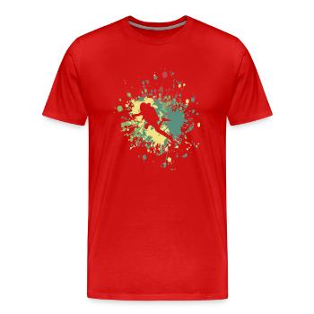 Éclaboussure de couleur De plongeur - T-shirt bio Premium Homme - rouge - Devant - Damien (186cm)