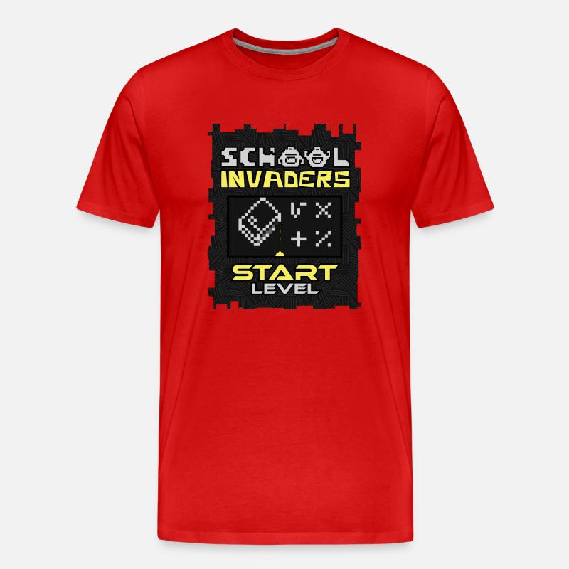 School Invaders - Schule und Schulanfang - Männer Premium Bio T-Shirt - Rot