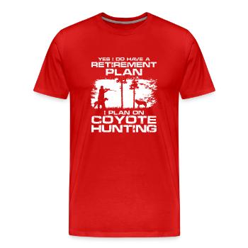 Chasse au coyote Coyote Hunter Coyote - T-shirt bio Premium Homme - rouge - Devant - Damien (186cm)