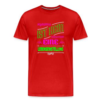 geburtstag veganismus fleischlos tierrechte - Männer Premium Bio T-Shirt - Rot - Vorne - Damien (186cm)