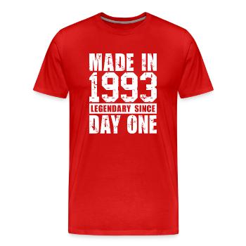 Fabriqué en 1993, légendaire depuis le premier jour - T-shirt bio Premium Homme - rouge - Devant - Damien (186cm)