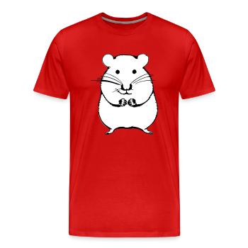 Hamster süß Tier Nagetier Tiere Haustier Vektor 8 - Männer Premium Bio T-Shirt - Rot - Vorne - Damien (186cm)