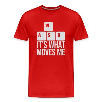 c’est ce qui m’émeut - T-shirt bio Premium Homme - rouge - Devant - Damien (186cm)