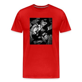 Chaos face - Männer Premium Bio T-Shirt - Rot - Vorne - Damien (186cm)