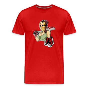 Lady 13 - T-shirt bio Premium Homme - rouge - Devant - Damien (186cm)