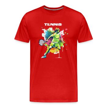 TENNIS - Männer Premium Bio T-Shirt - Rot - Vorne - Damien (186cm)
