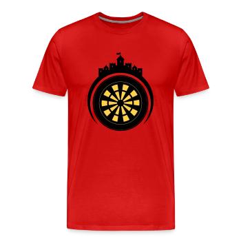 Emblème du château de Dart - T-shirt bio Premium Homme - rouge - Devant - Damien (186cm)