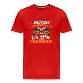 Cadeau à la tronçonneuse - T-shirt bio Premium Homme - rouge - Devant - Damien (186cm)