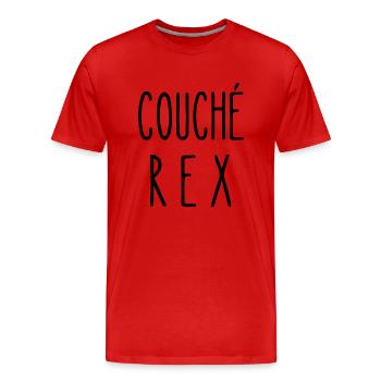 couché rex - T-shirt bio Premium Homme - rouge - Devant - Damien (186cm)