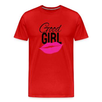 Brave fille - T-shirt bio Premium Homme - rouge - Devant - Damien (186cm)