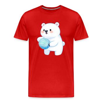 Mignon Polar Bear Polar Bear Volleyball Ball Sports de balle - T-shirt bio Premium Homme - rouge - Devant - Damien (186cm)