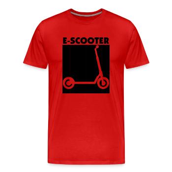 E-Scooter Roller Scooter - T-shirt bio Premium Homme - rouge - Devant - Damien (186cm)