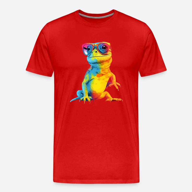 Nak die Eidechse - Männer Premium Bio T-Shirt - Rot