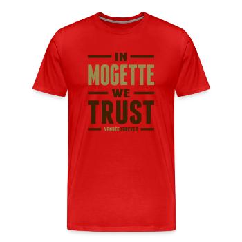 In Mogette we trust - T-shirt bio Premium Homme - rouge - Devant - Damien (186cm)